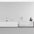 Modern Reception Desk Front Desk 3d model