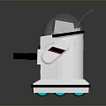 Game And Movie Character Robot With White Body Transparent Dome Head Control Panel And Antenna