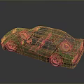 Vintage Rusted Green And Yellow Car With Broken Windows And Old Tires