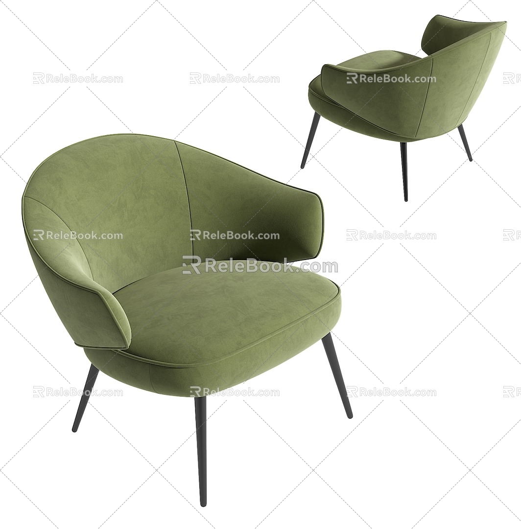 Minotti lounge chair 3d model