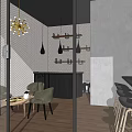 C&O Coffee Modern Cafe Interior With Glass Facade Tables Chairs And Pendant Lights