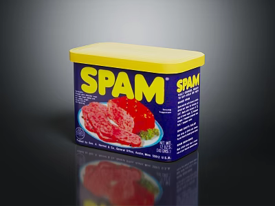 SPAM Canned Meat Product With Yellow Lid And Blue Can Design 3d model