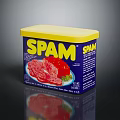 SPAM Canned Meat Product With Yellow Lid And Blue Can Design