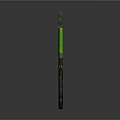 Rusty Metal Blade Axe With Green Handle And Metal Connection Part