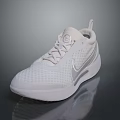 White Sports Sneaker With Mesh Upper Silver Side Accents And Modern Design For Daily Wear