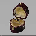 Open Red Velvet Jewelry Box With Ring And Gold Lettering Clothing Accessory