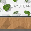 Modern Reception Desk Wall Decoration Special-shaped Reception Desk Office Reception Desk Reception Front Desk Leaf Shape 3d model