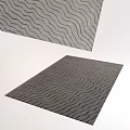 Modern Gray Square Carpet With Stylish Wavy Pattern And Soft Texture For Home Decor 3d model