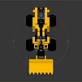 Yellow Toy Loader Building Block Model With Front Bucket And Black Wheels