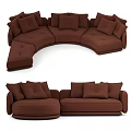 Modern Sofa Set with Corner L Shaped Design and Cushions in Various Colors 3d model