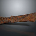 Ancient Rusted Iron Artifact With Long Curved Shape And Historical Rusty Surface 3d model