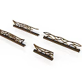 Set of Four Ornate Metal Hair Clips With Intricate Design For Daily Styling