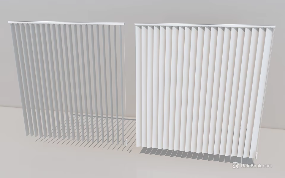 White Venetian Blinds Modern Interior Design Open and Closed Positions 3d model 