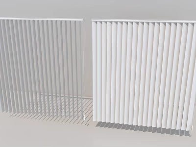 White Venetian Blinds Modern Interior Design Open and Closed Positions 3d model