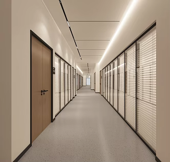 Corridor aisle glass partition 3d model