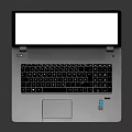 Modern Silver Laptop Displaying Multiple Design Images On Black Reflective Background 3d model