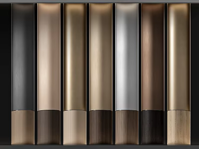Metal wall board wood grain board 3d model
