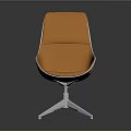 Modern Orange Chair With White Frame And Sleek Metal Base Design