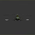 Military Green Camouflage Helicopter Parked On the Ground With Red Circular Marking