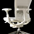 Ergonomic Modern Office Chair With Mesh Back White Fabric Seat And Adjustable Armrests