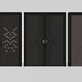 Different Modern Security Doors With Geometric Patterns And Textured Panels 3d model