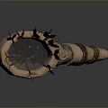 Traditional Horn Shaped Container With Decorative Bands And Arrows For Home Decor