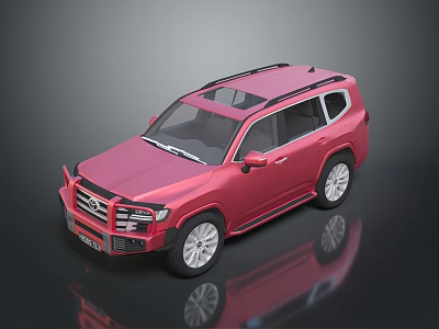 Red Stylish SUV With Sturdy Exterior Roof Rack And Alloy Wheels 3d model