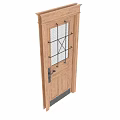 Two Green Swing Doors With Glass Panel Left And Metal Grid Right Featuring Metal Handles