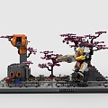 Lego Toys Mecha Checkpoint Anime Plants Pink Gundam 3d model