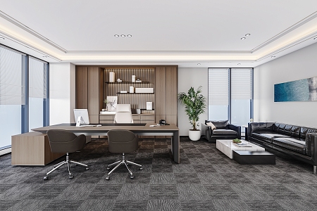 modern office general manager office 3d model