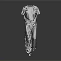 Stylish Modern Gray Casual Outfit With Short Sleeve T shirt And Loose Fit Pants