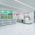 Pharmacy Store Bright Interior With Well Organized Shelves Prescription And Over The Counter Medicines