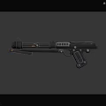 Futuristic Sci-Fi Weapon Featuring Black Metallic Body Long Barrel Ergonomic Grip And Tactical Sights