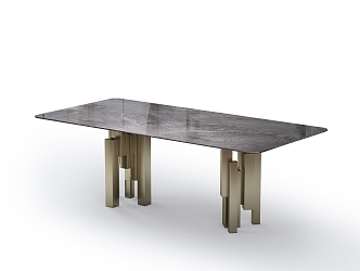 Light Luxury Dining Table 3d model