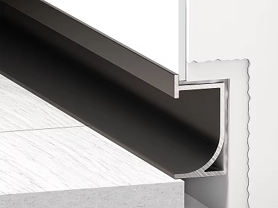 Close Up View Of Modern Architectural Line In Construction Joint 3d model
