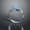 Elegant Silver Ring With Crystal Floral Design And Shiny Band