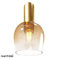 Modern Gold Ceiling Light With Amber Glass Shade And Elegant Design