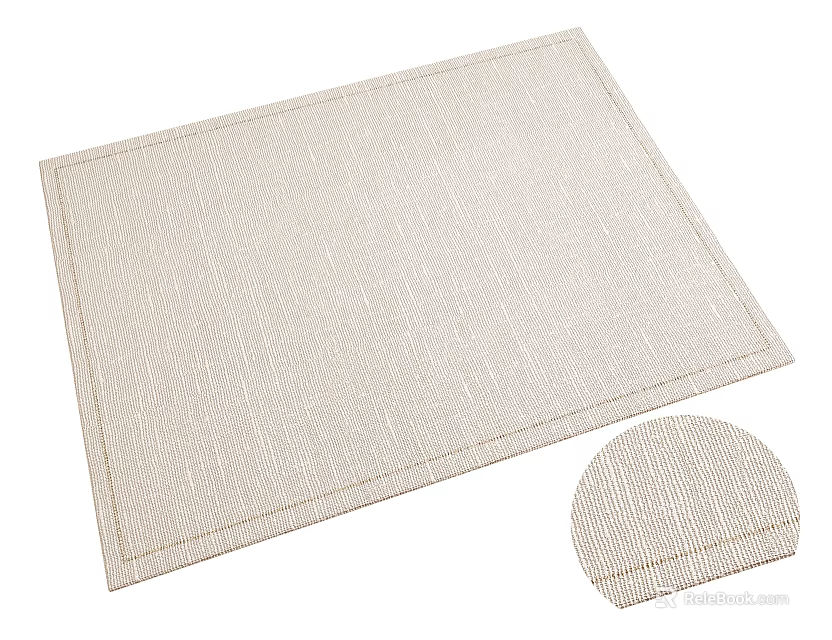 Woven Square Rug with Neutral Color Tone and Textured Surface for Modern Home Decor 3d model 