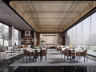 New Chinese Reception Area Sales Office Negotiation Area 3d model