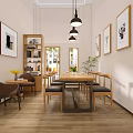 Public Office Space Featuring Open Layout Wooden Slat Partition Bookshelves And Skylight