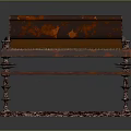 Elegant Double Bed With Carved Wooden Frame Plaid Mattress Decorative Legs And Pillows