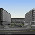 Aerial Planning Of Modern Urban Complex Featuring Green Rooftops And Curved Building Shapes
