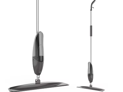 Modern Household Cleaning Mop With Long Handle And Flat Mop Head For Daily Use 3d model