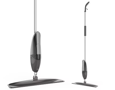 Modern Household Cleaning Mop With Long Handle And Flat Mop Head For Daily Use 3d model