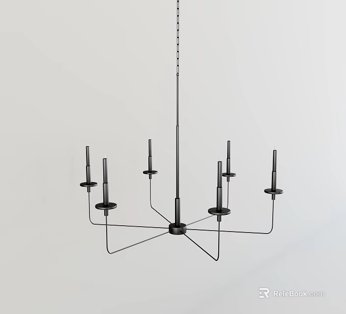 Modern Abstract Chandelier With Multiple Arms And Minimalist Metal Structure 3d model