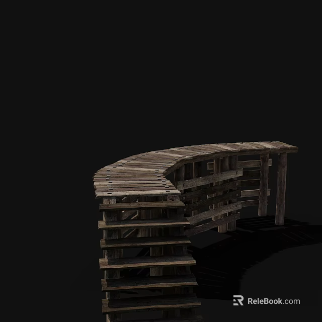 Ancient Architecture Wooden Curved Layered Structure Traditional Design Elements 3d model 