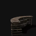 Ancient Architecture Wooden Curved Layered Structure Traditional Design Elements 3d model