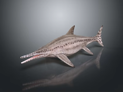 Ichthyosaur Marine Reptile With Long Snout Spotted Body And Streamlined Shape 3d model