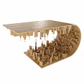 Wooden City Model With Skyscrapers And 3D Architectural Structure Design
