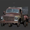 Rusty Red Vintage Truck With Open Wooden Bed And Classic Design